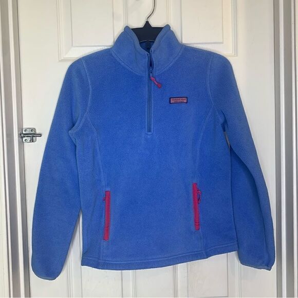 Vineyard Vines Sherpa 1/2 - Zip in Marlin Blue Pockets Size Small - Picture 1 of 10